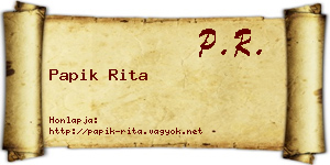 Papik Rita névjegykártya
