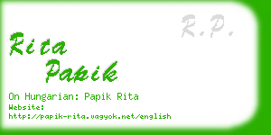 rita papik business card